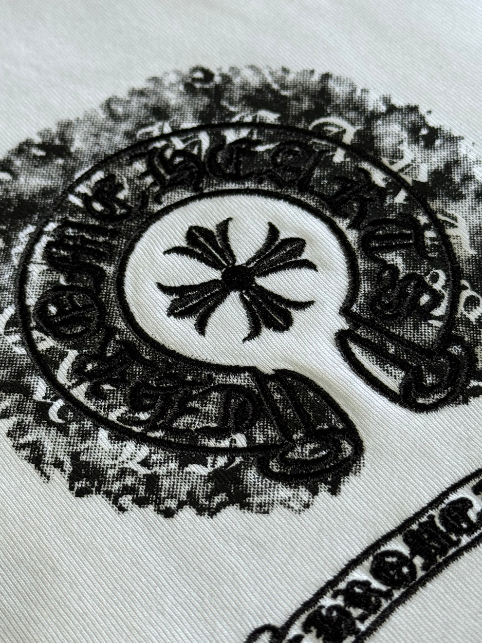 Chrome Hearts Black Emblem White Tee