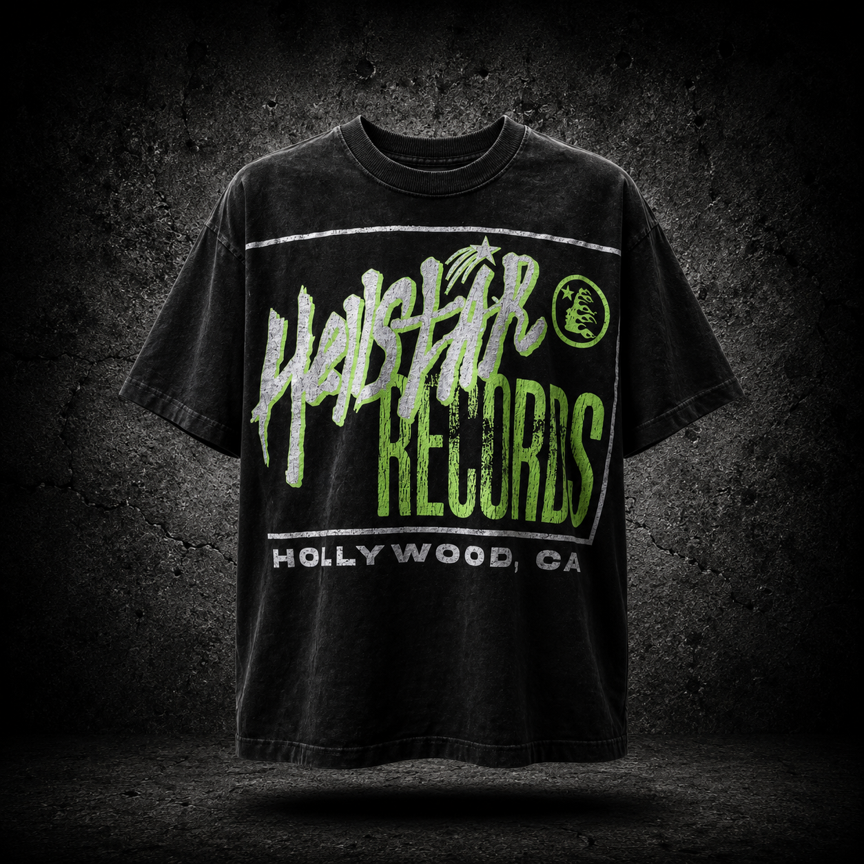 Playera Hellstar Records Hollywood Negra