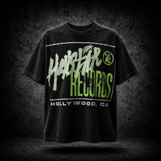 Playera Hellstar Records Hollywood Negra
