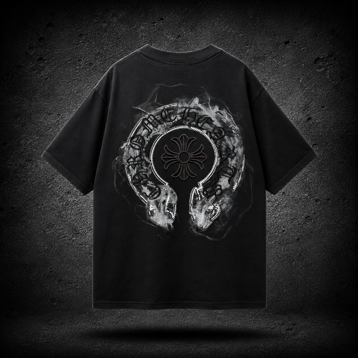 Chrome Hearts Smoke Horseshoe Black Tee