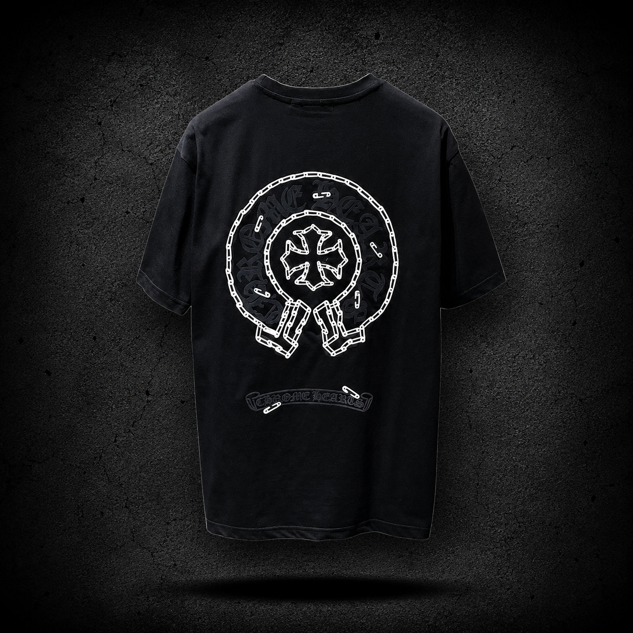 Playera Chrome Hearts Chain Cross Washed Black