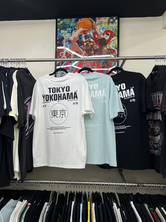 Playera Tokyo Yokohama Letras Japonesas Oversize