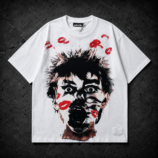 Playera Hellstar Kiss of Chaos White