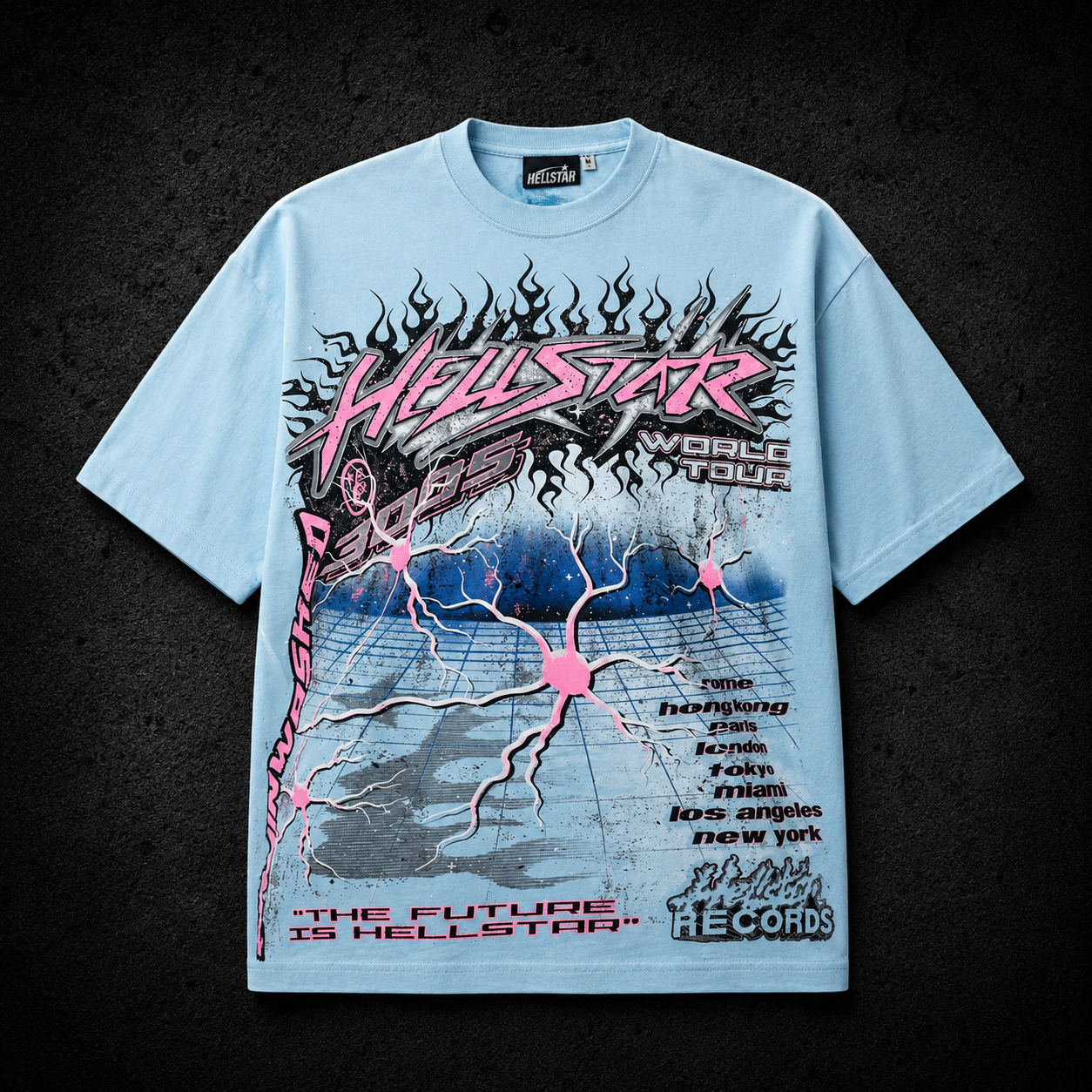 Playera Hellstar World Tour Sky Blue