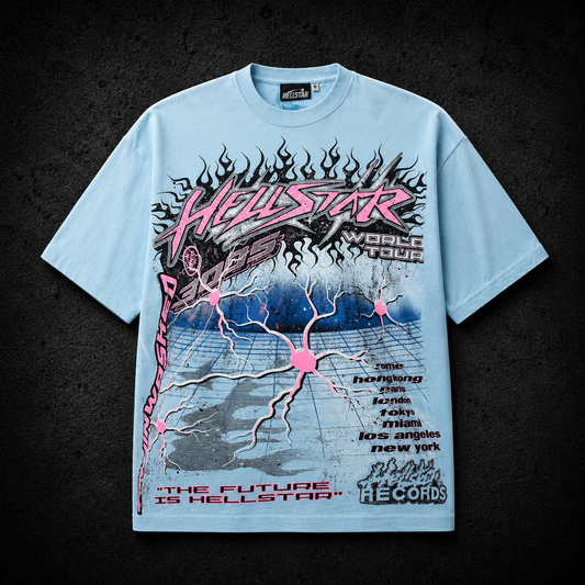 Playera Hellstar World Tour Sky Blue