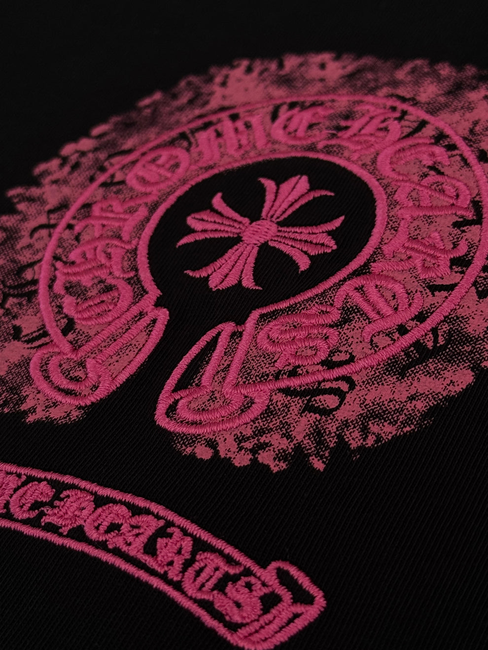 Chrome Hearts Pink Horseshoe Black Tee