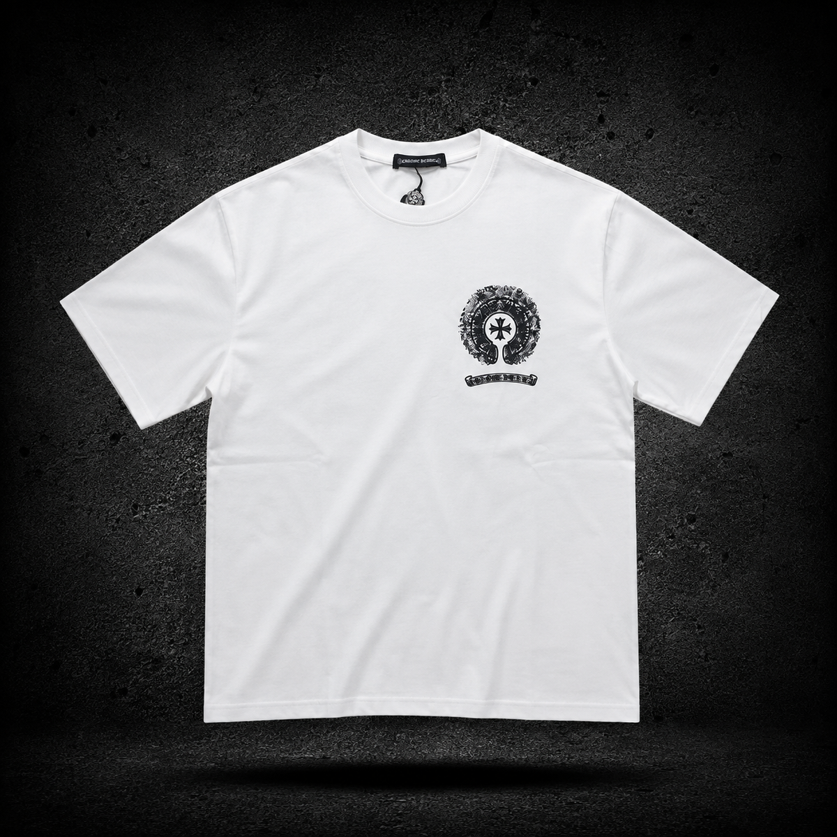 Chrome Hearts Black Emblem White Tee