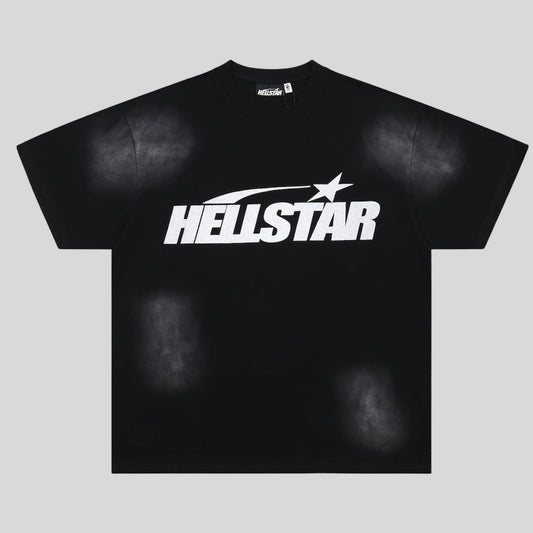 Playera Hellstar Negra Con Blanco