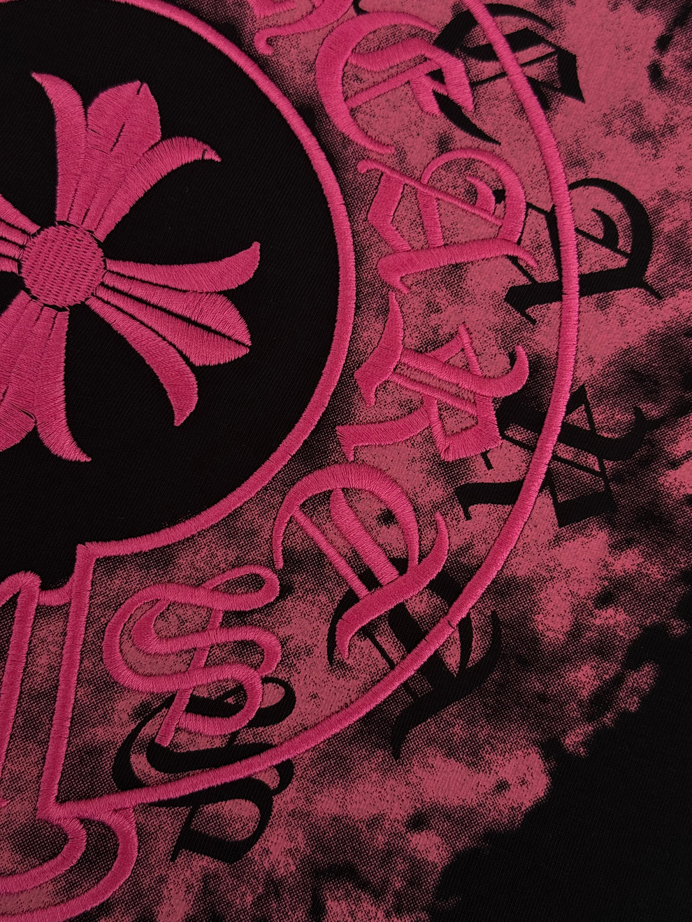 Chrome Hearts Pink Horseshoe Black Tee