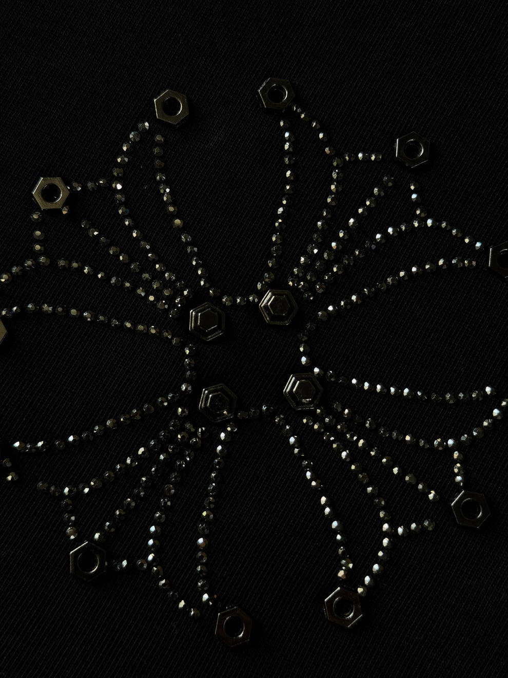 Chrome Hearts Rhinestone Horseshoe Black Tee