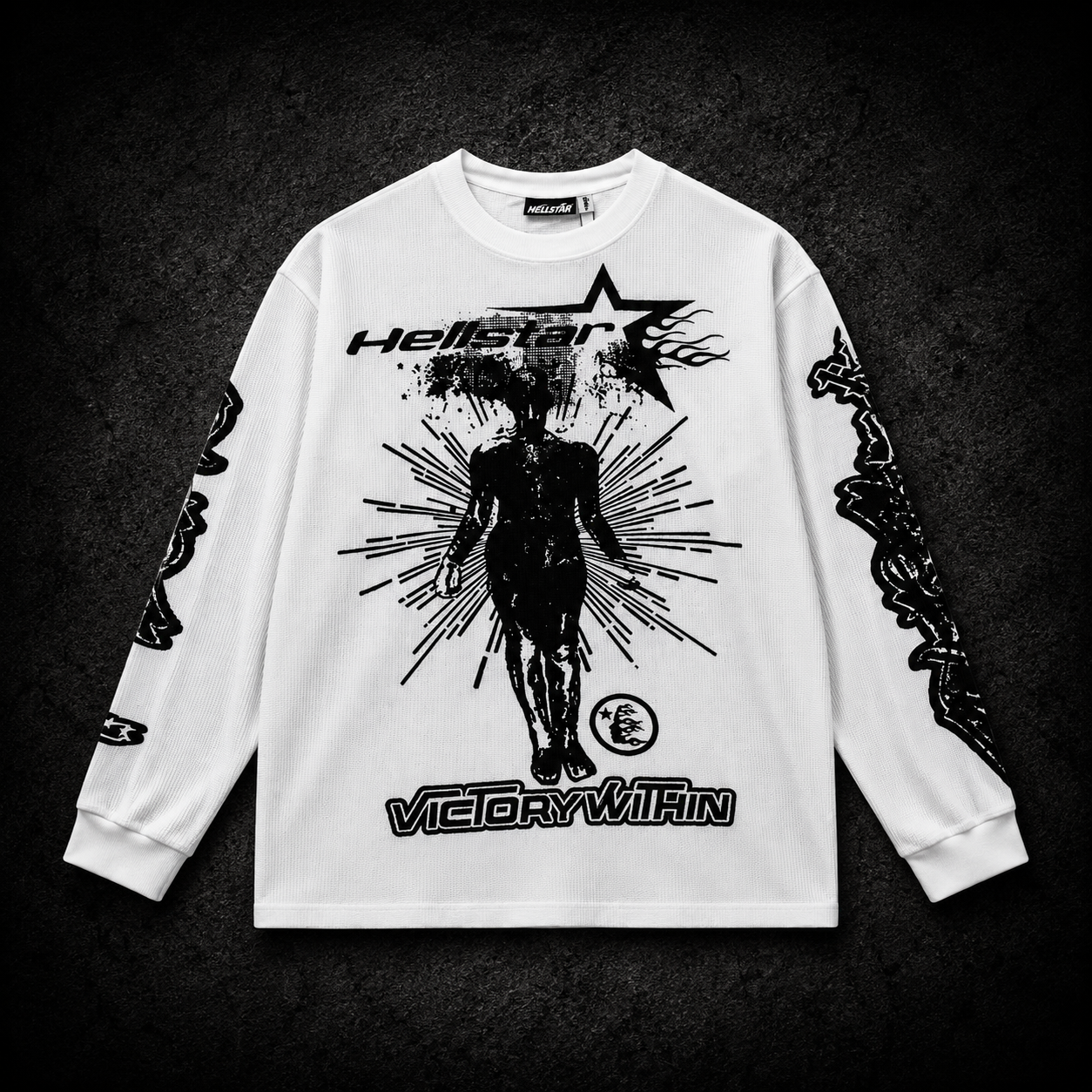 Playera Manga Larga Hellstar Victory Within Blanca