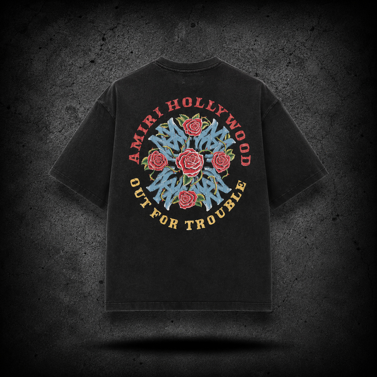 Playera AMIRI Hollywood Roses Black