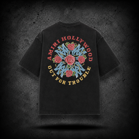 Playera AMIRI Hollywood Roses Black
