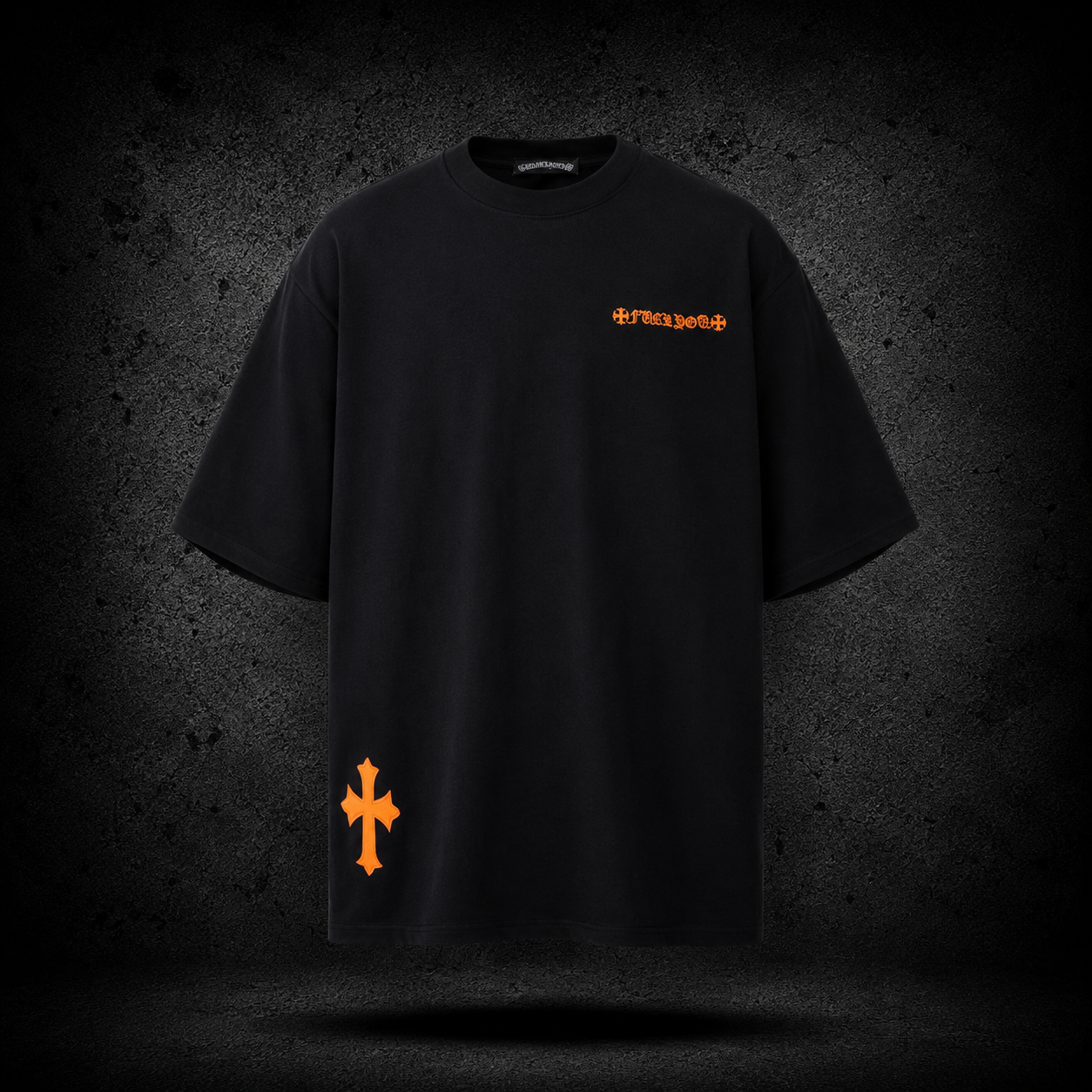 Playera Chrome Hearts Orange Cross Black