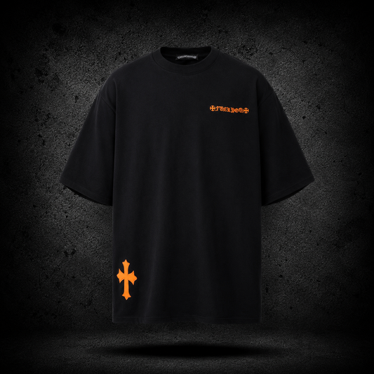 Playera Chrome Hearts Orange Cross Black