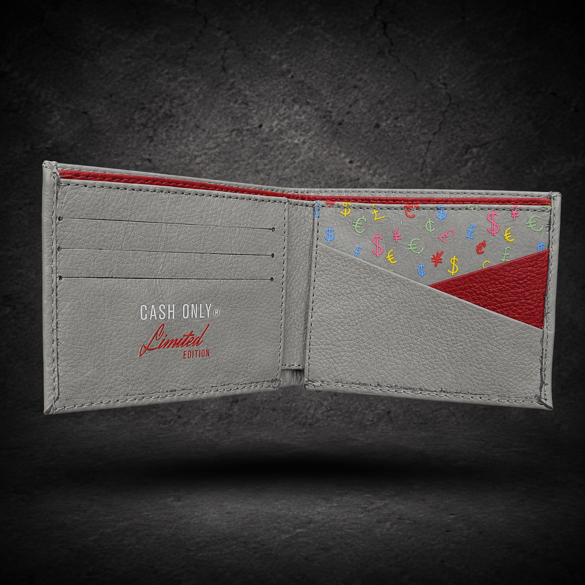 Cartera Cash Only Graffiti – Piel Gris