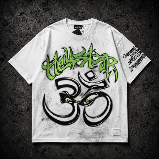 Playera Hellstar Om Graffiti White