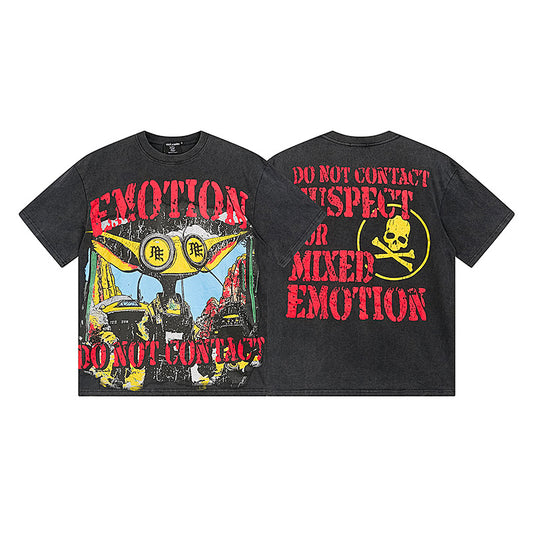 Playera Mixed Emotion – Rebel Alien Washed Black