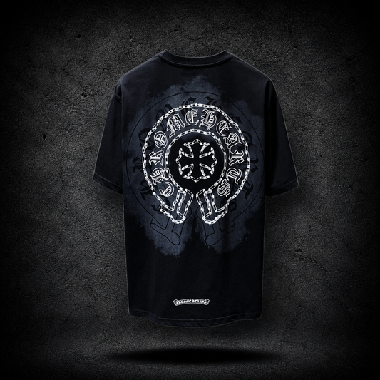 Playera Chrome Hearts Chain Cross Washed Negra