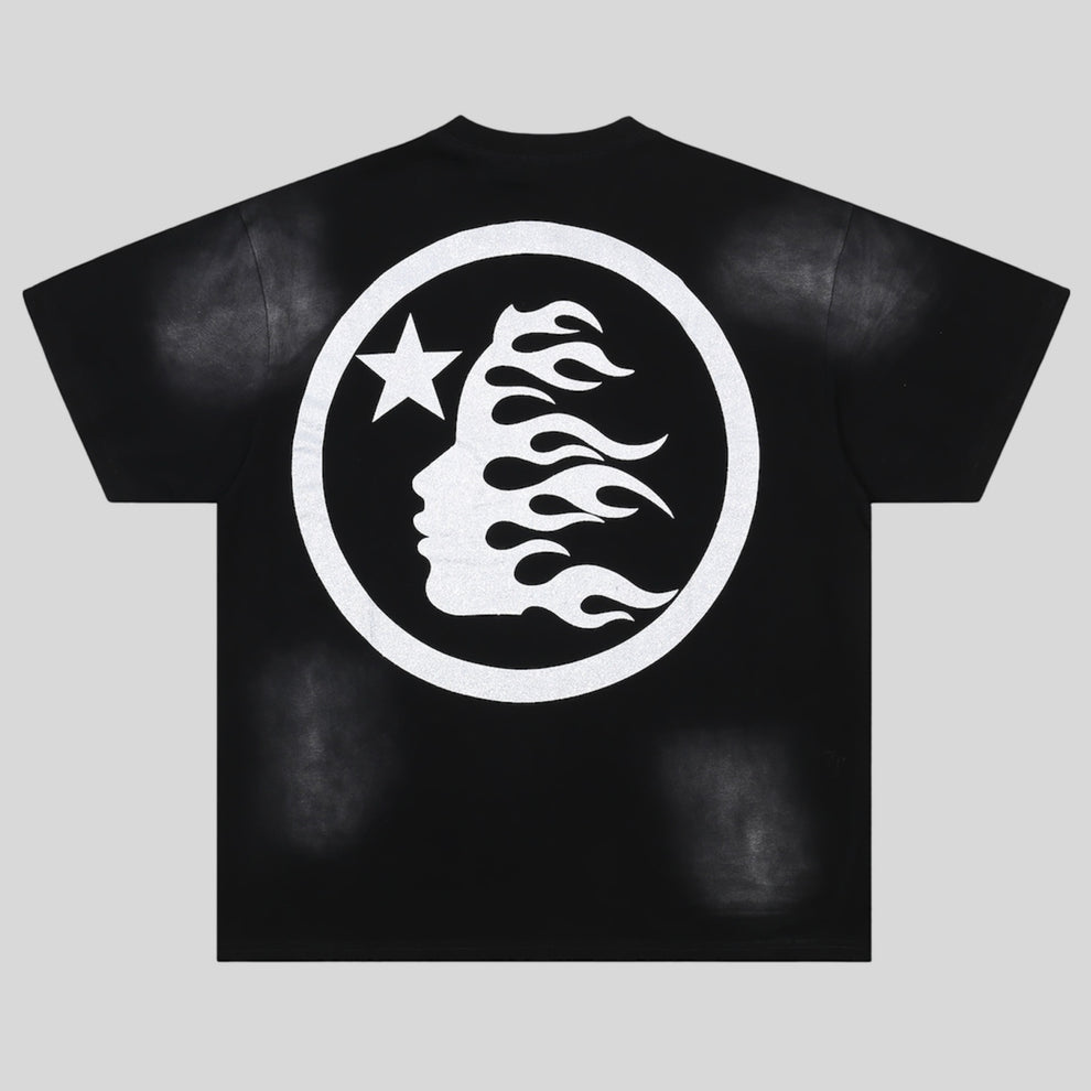 Playera Hellstar Negra Con Blanco