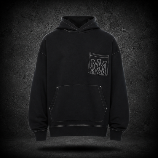 Hoodie AMIRI Black Stitch Oversized