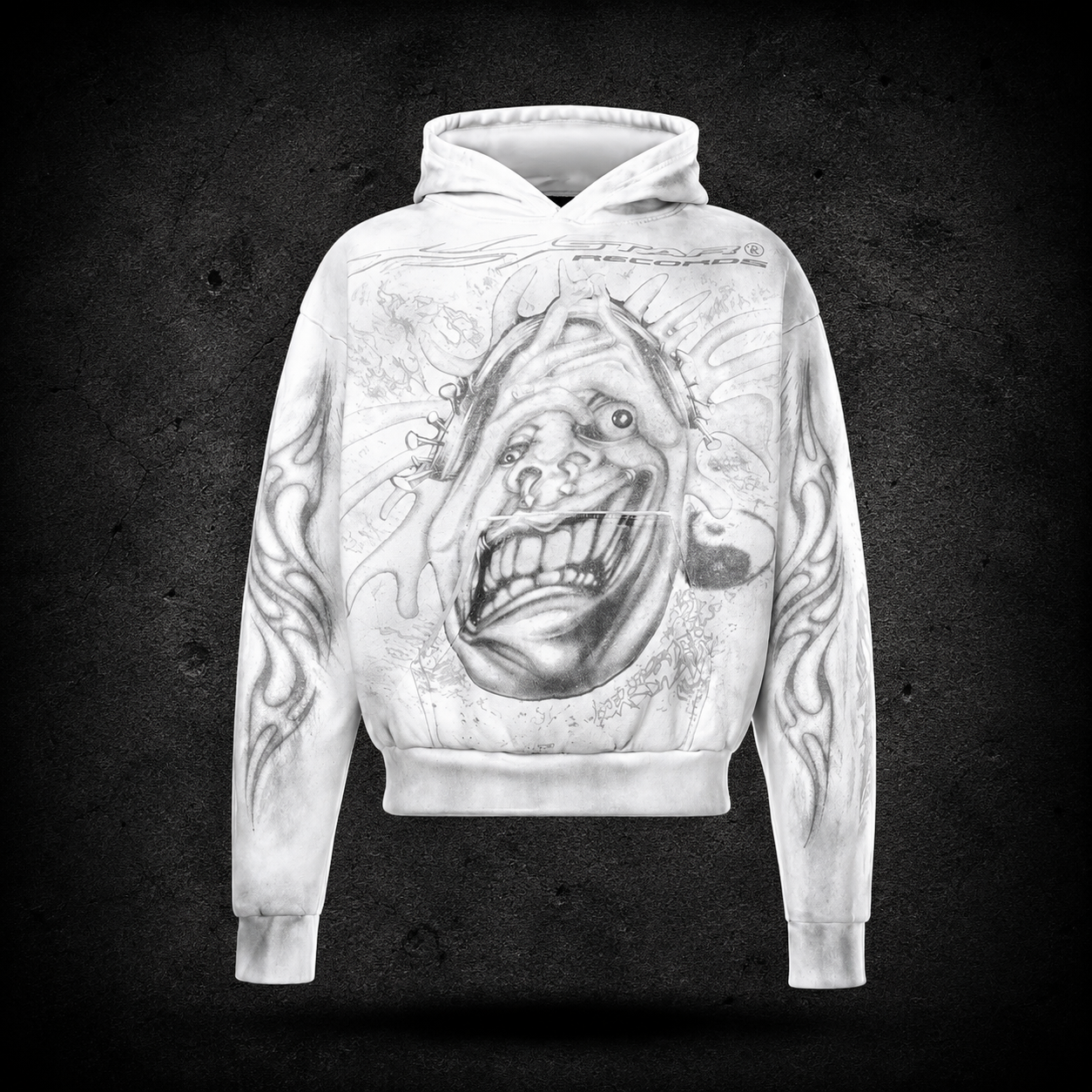 Hellstar Records White Graphic Hoodie