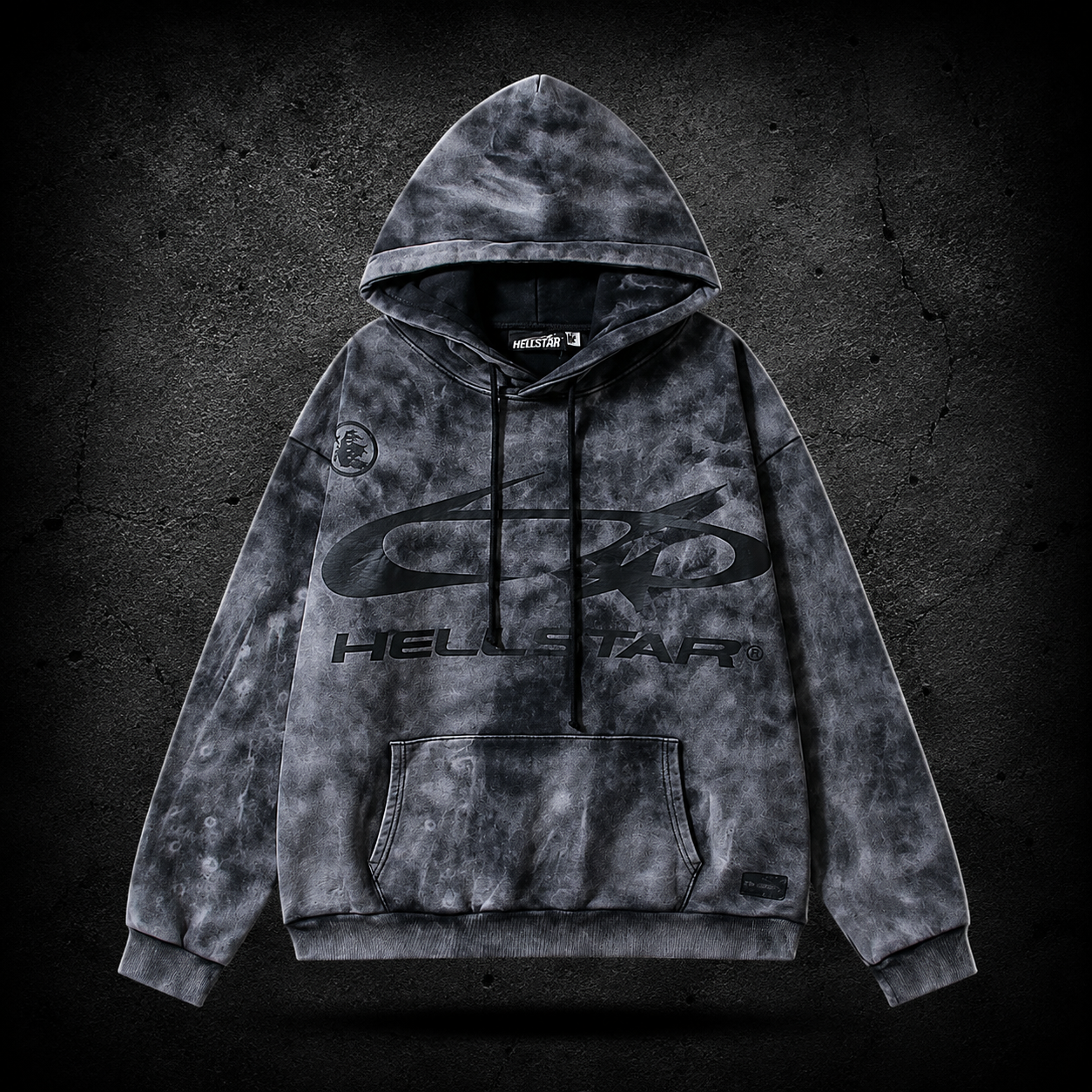 Hellstar Phantom Washed Hoodie – Charcoal