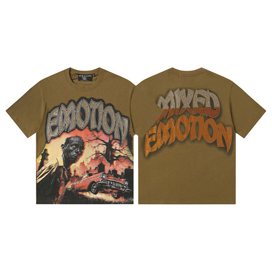 Playera Mixed Emotion – Zombie Apocalypse Brown