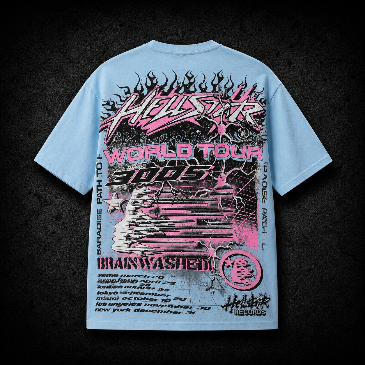 Playera Hellstar World Tour Sky Blue