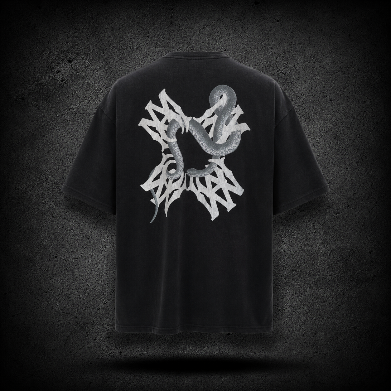 Playera Snake Cross Black Oversized