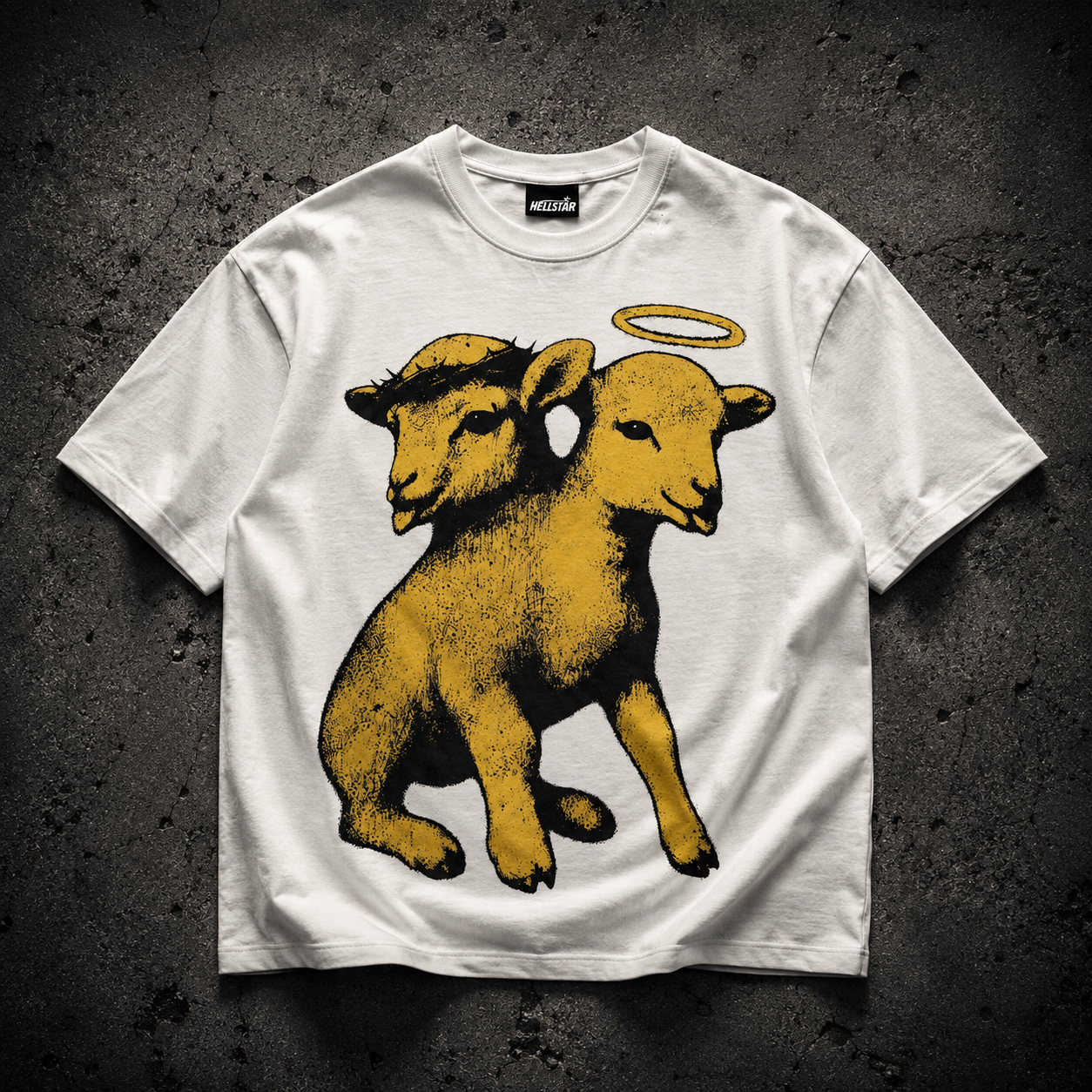 Playera Hellstar Dual Lamb White