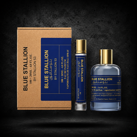 PERFUME Blue Stallion by Stallion 53 EDP 100 ml + Travel Spray 20 ml