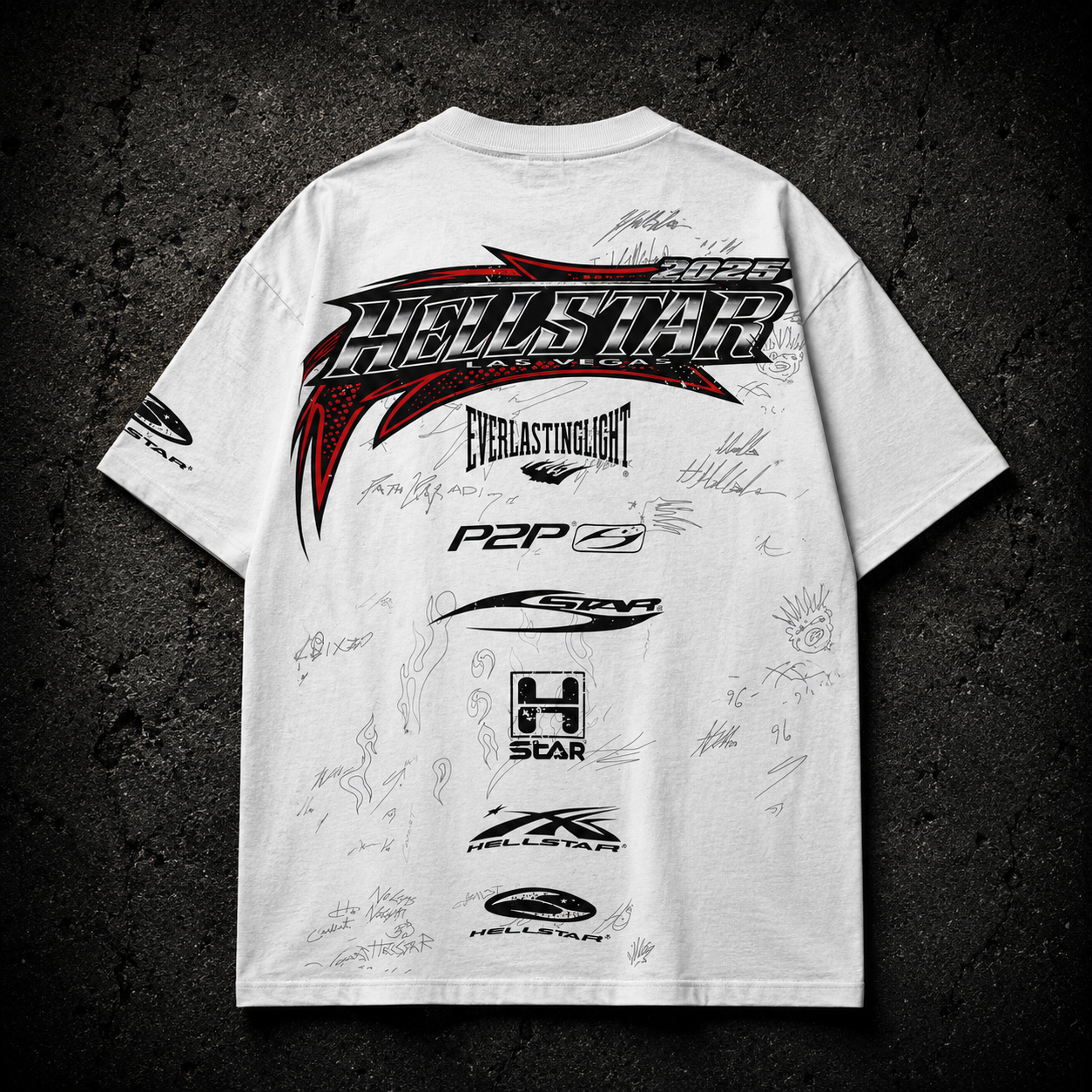 Playera Hellstar Signature Blade White