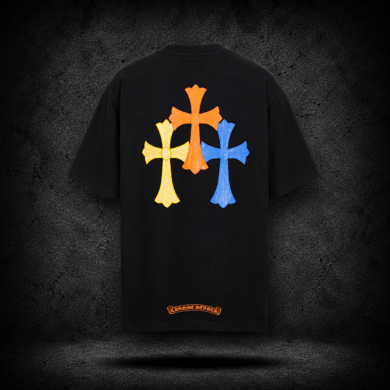 Playera Chrome Hearts Orange Cross Black