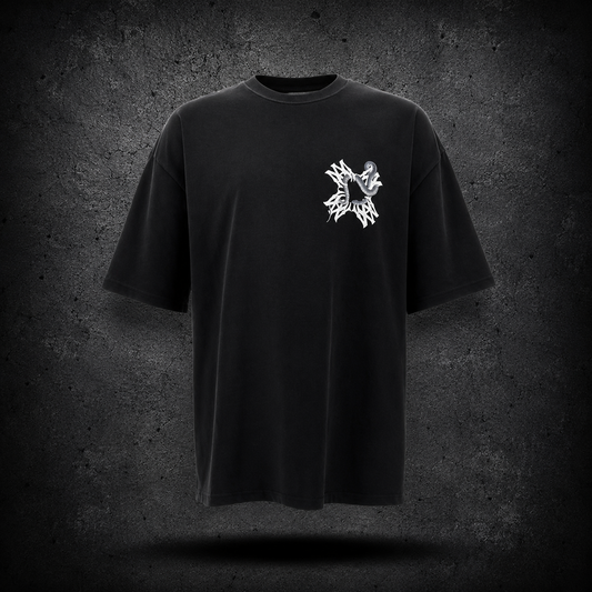 Playera Snake Cross Black Oversized