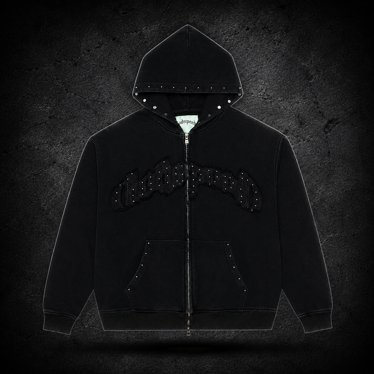 Godspeed Studded Zip Hoodie – Black